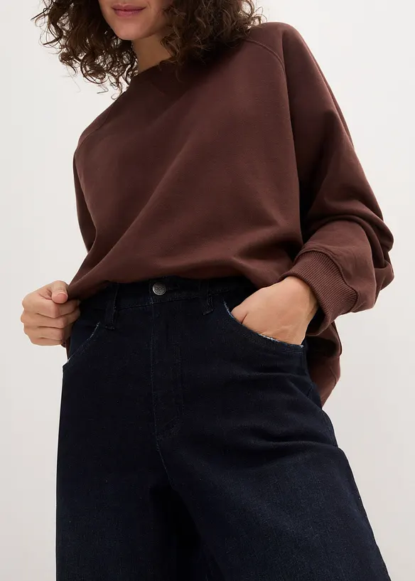 Jean barrel taille haute et élastiquée, bonprix