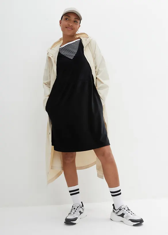 Robe chasuble en jersey velours c&ocirc;tel&eacute;, bonprix