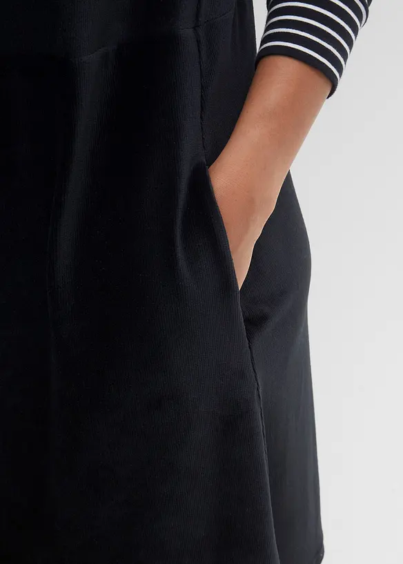 Robe chasuble en jersey velours c&ocirc;tel&eacute;, bonprix