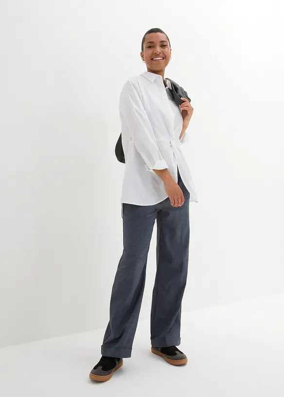 Chemisier long derrière 100% coton, bonprix