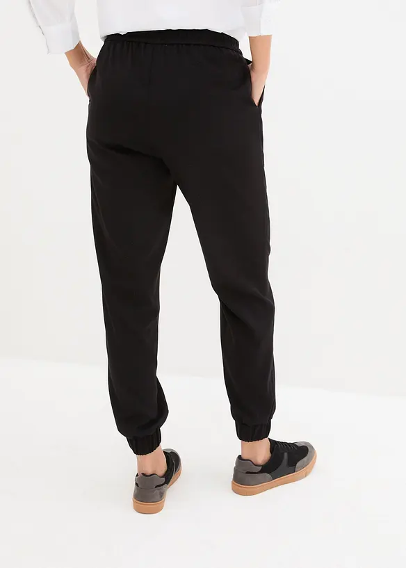 Pantalon &agrave; taille &eacute;lastiqu&eacute;e et lien &agrave; nouer, bonprix