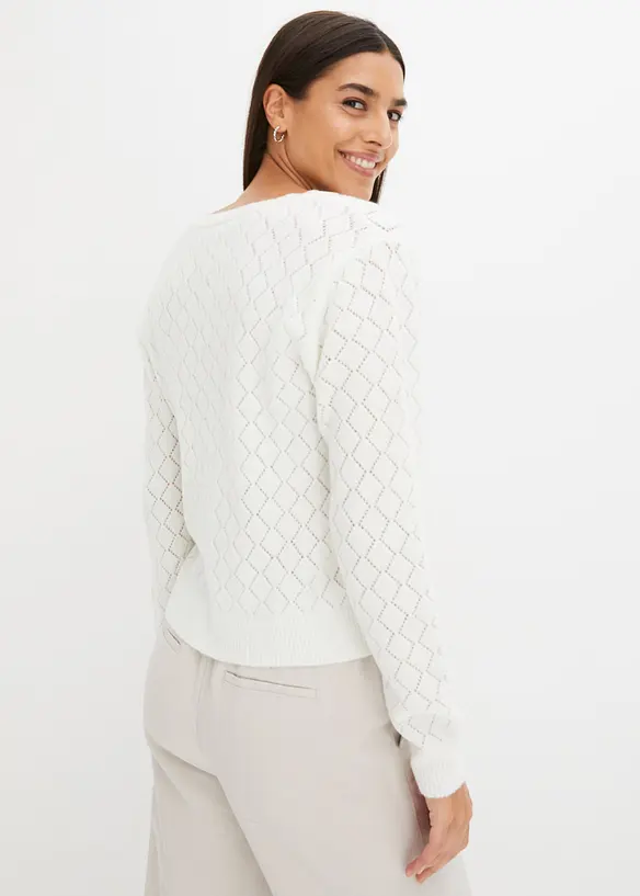 Pull en maille ajourée, bonprix