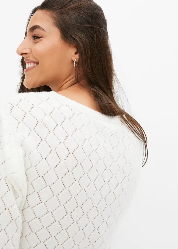 Pull en maille ajourée, bonprix