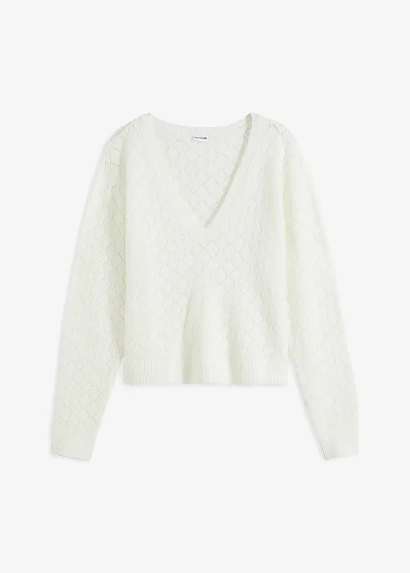 Pull en maille ajourée, bonprix