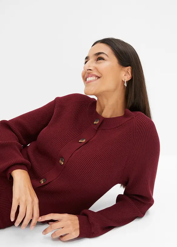 Gilet en maille côtelée, viscose majoritaire, bonprix