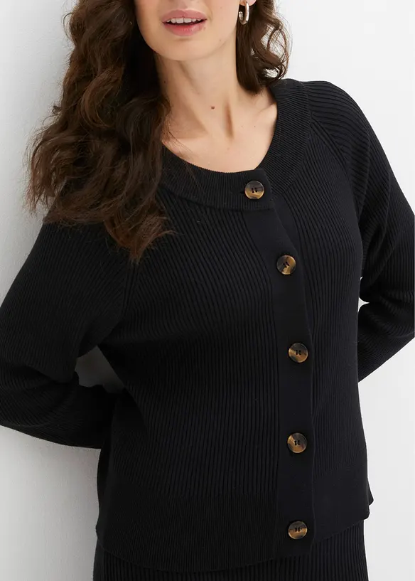 Gilet en maille côtelée, viscose majoritaire, bonprix