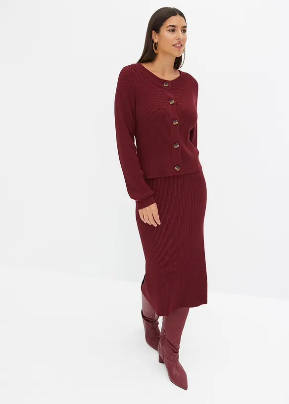 Jupe en maille côtelée, viscose majoritaire, bonprix