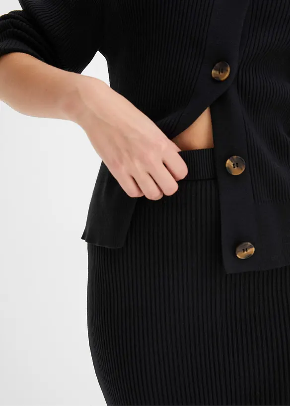 Jupe en maille côtelée, viscose majoritaire, bonprix