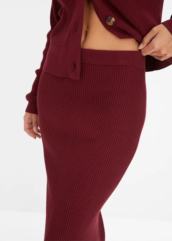 Jupe en maille côtelée, viscose majoritaire, bonprix