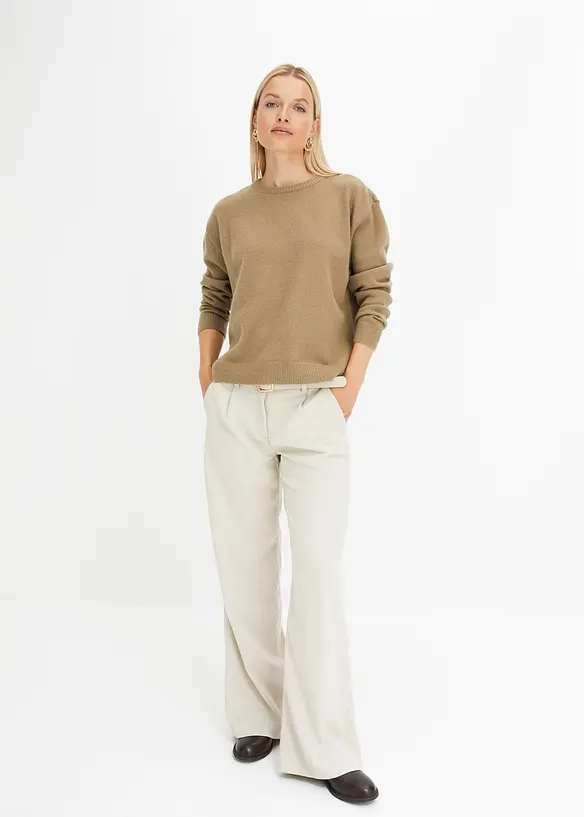 Pull col rond à épaules descendues, bonprix