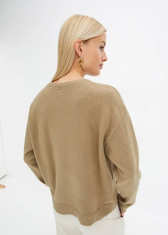 Pull col rond à épaules descendues, bonprix