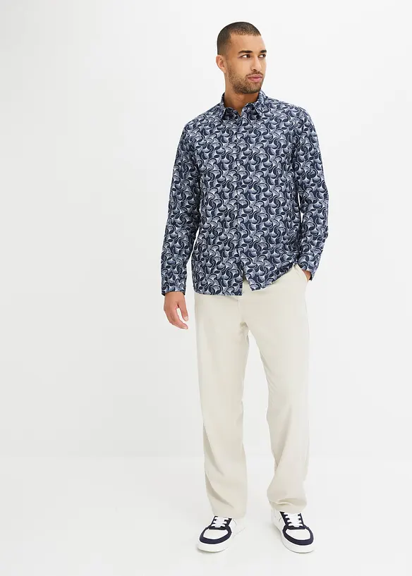 Chemise manches longues à motif, bonprix