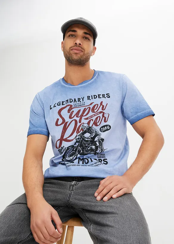 T-shirt en coton, aspect délavé, bonprix