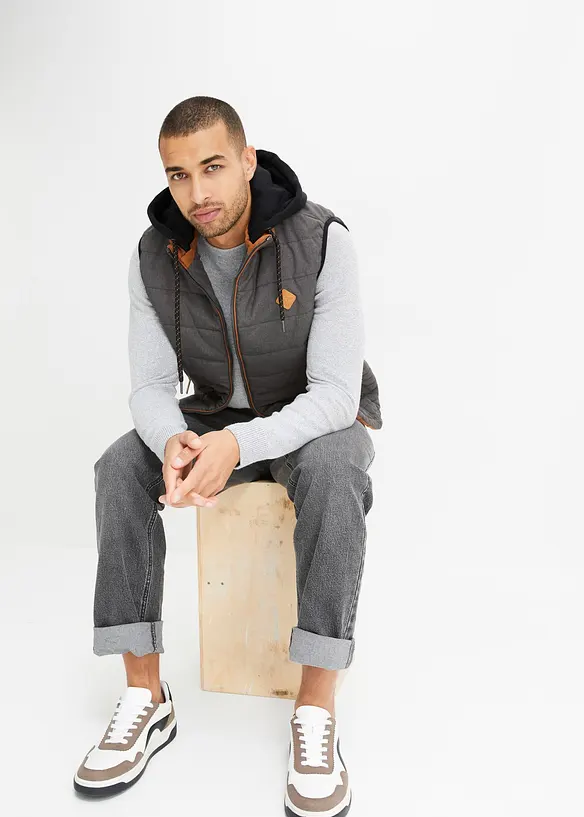 Gilet sans manches matelass&eacute; &agrave; capuche amovible, bonprix