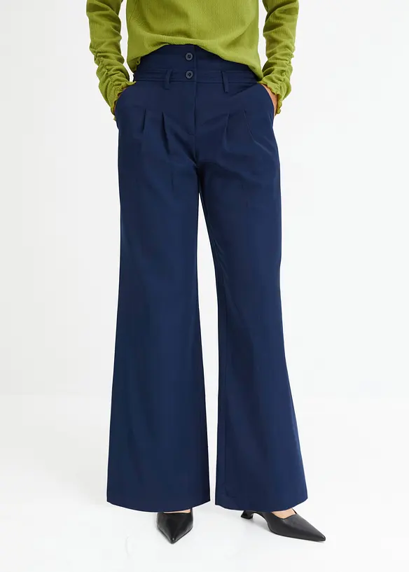 Pantalon évasé taille haute, bonprix