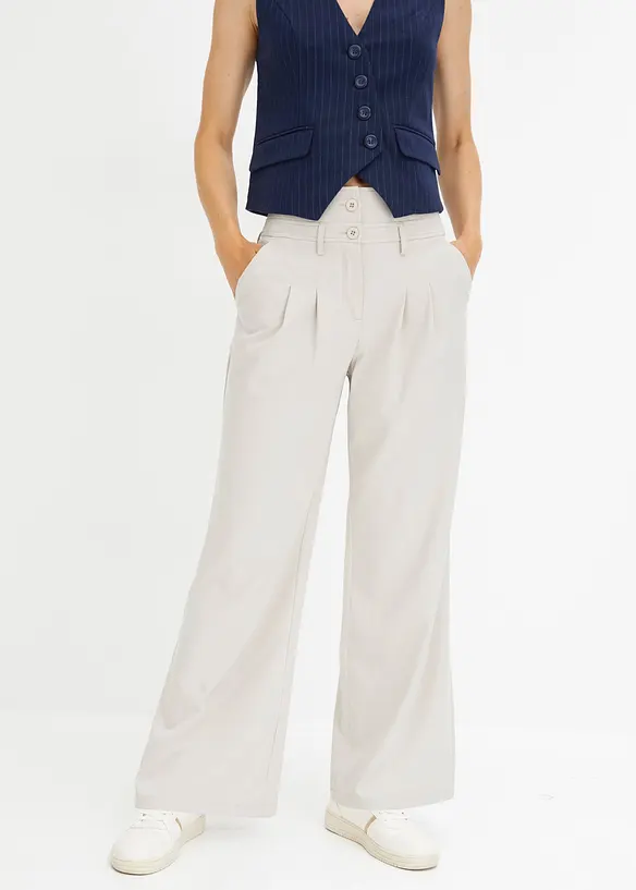 Pantalon évasé taille haute, bonprix