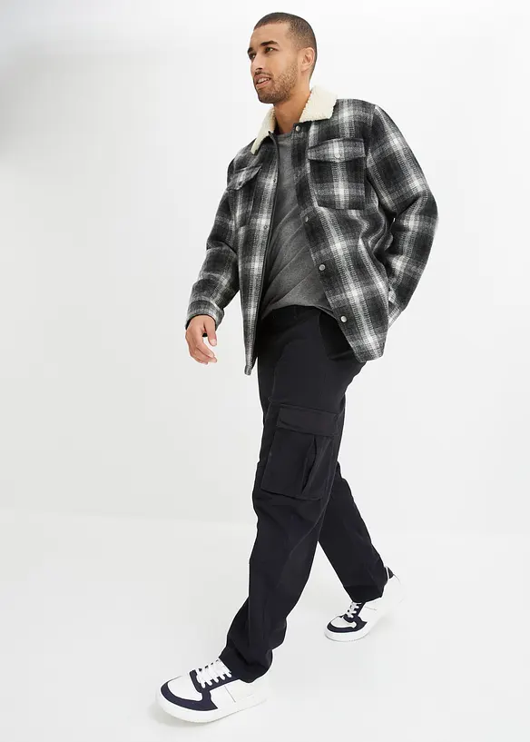 Pantalon cargo loose en coton extensible et robuste, bonprix