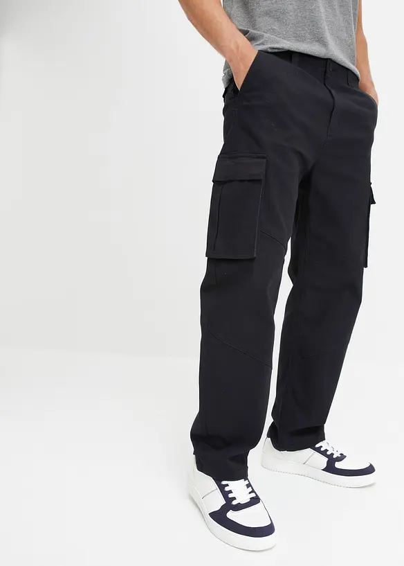 Pantalon cargo loose en coton extensible et robuste, bonprix