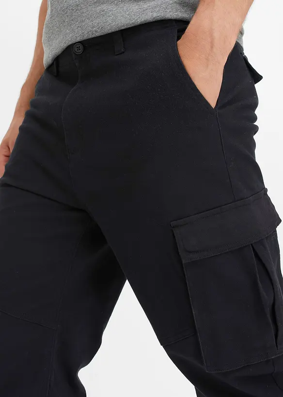 Pantalon cargo loose en coton extensible et robuste, bonprix