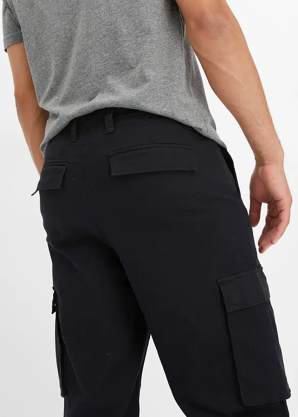 Pantalon cargo loose en coton extensible et robuste, bonprix