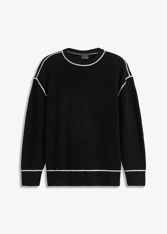 Pull en coton recyclé majoritaire, Loose Fit, bonprix