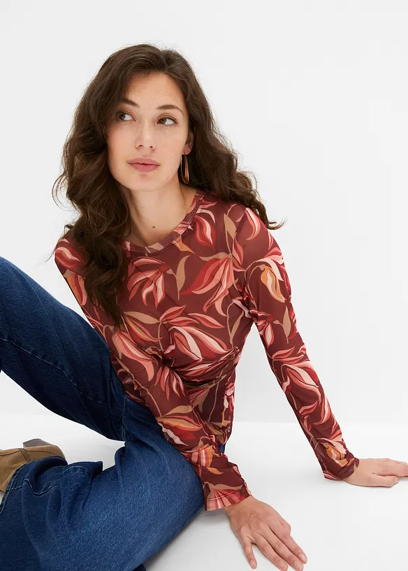 T-shirt manches longues en mesh, bonprix