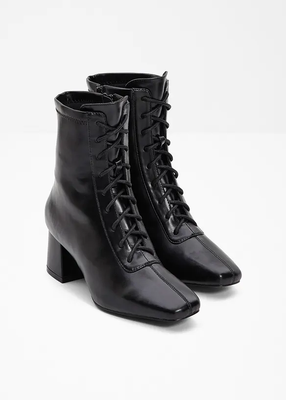 Bottines à lacets et talon bloc, bonprix