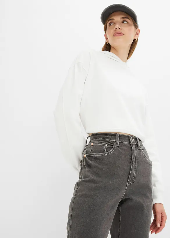 Jean mom taille haute, extensible, bonprix