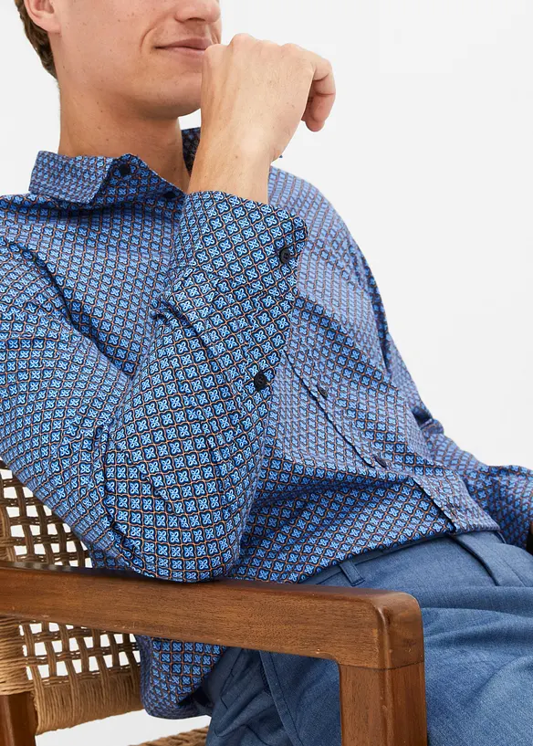 Chemise manches longues à motif, bonprix