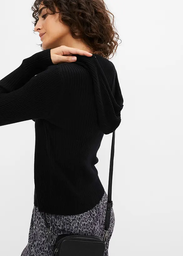 Pull doux &agrave; capuche, bonprix