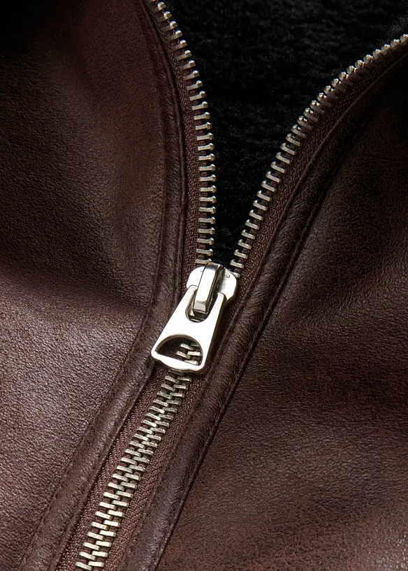 Blouson aviateur effet peau de mouton, bonprix