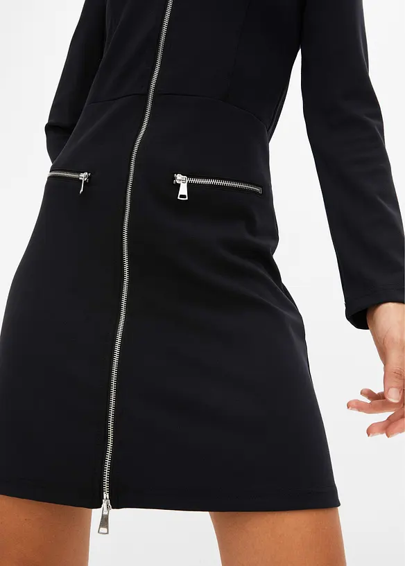 Robe en jersey milano à détails zippés, bonprix