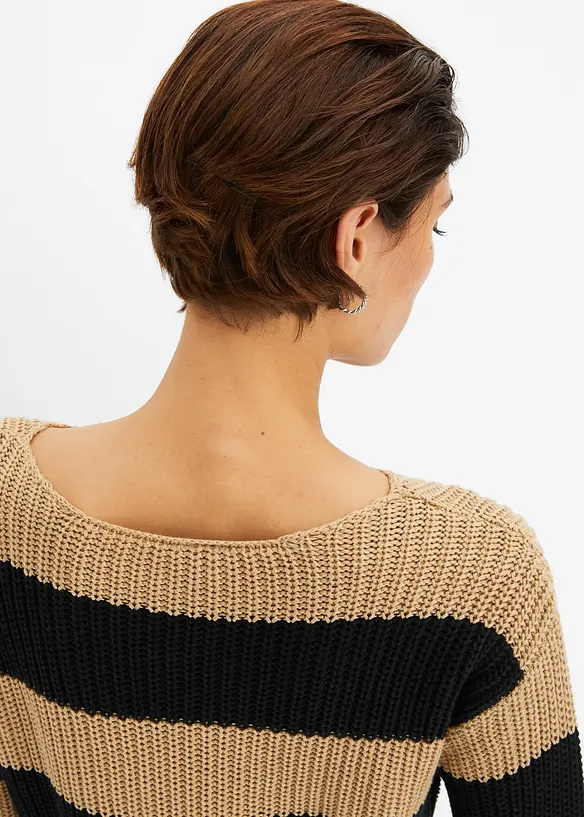 Pull en maille rayé, bonprix
