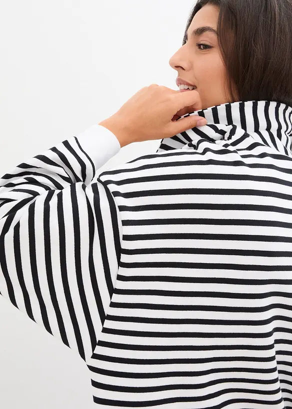 Sweat-shirt col polo et encolure en V, bonprix