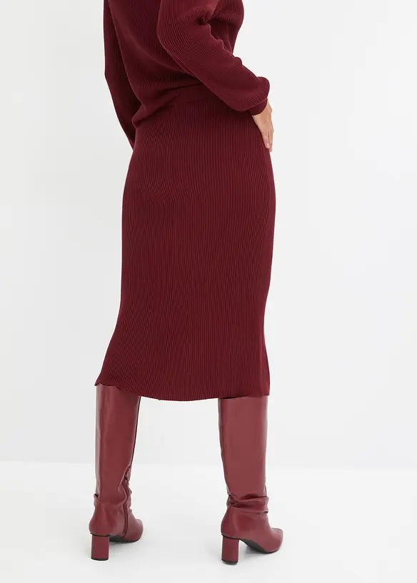 Jupe en maille côtelée, viscose majoritaire, bonprix