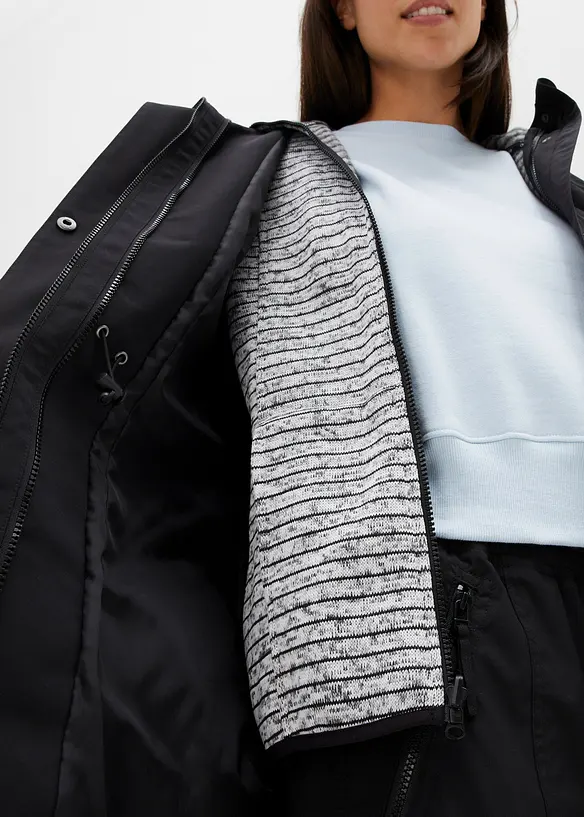 Parka mi-longue 3en1 avec poches pratiques, bonprix