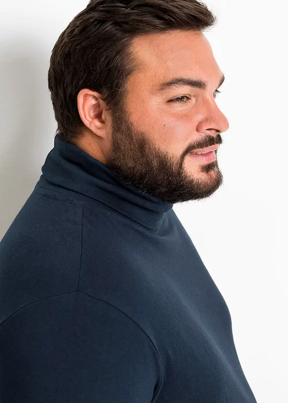 T-shirt manches longues à col roulé 100% coton, bonprix