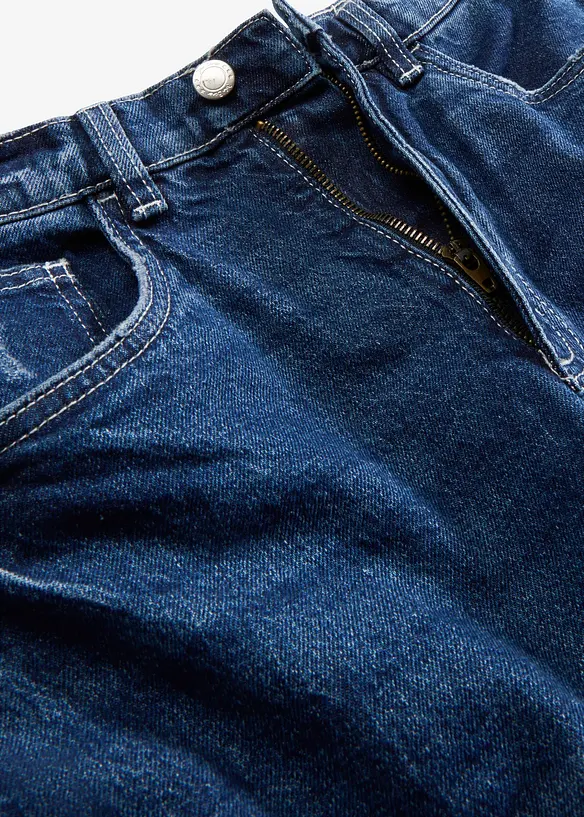 Jean mom taille haute, peu extensible, cropped, bonprix