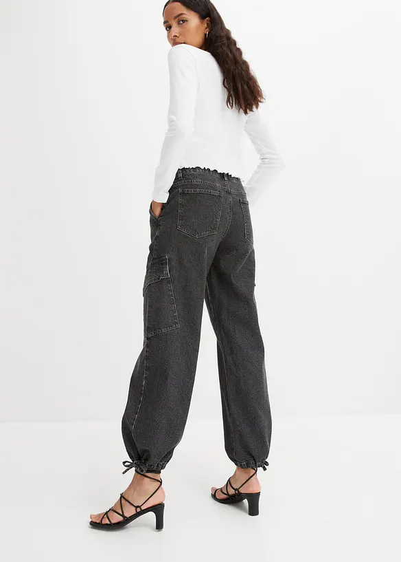 Jean cargo taille mi-haute, bonprix