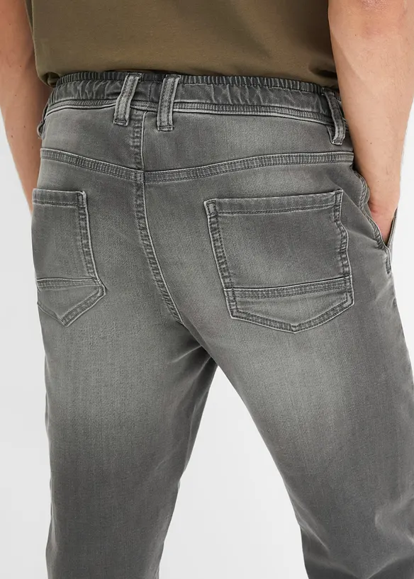 Jean jogger droit taille élastiquée, regular, bonprix
