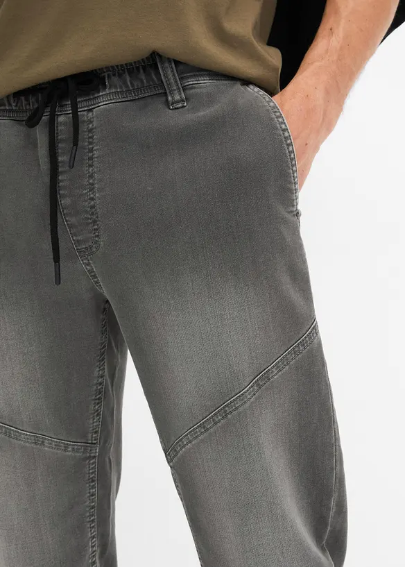 Jean jogger droit taille élastiquée, regular, bonprix
