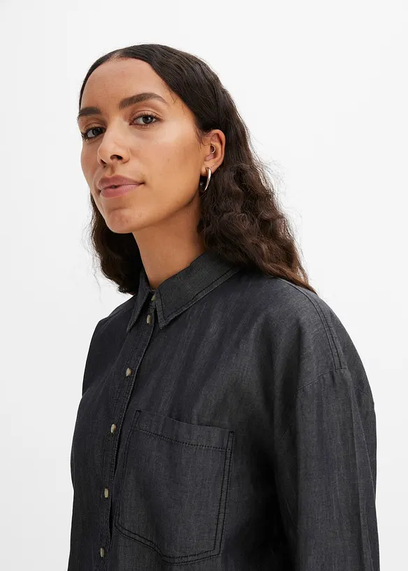 Chemise en jean oversize 100% coton, bonprix