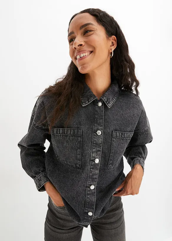 Surchemise oversize en jean 100% coton, bonprix