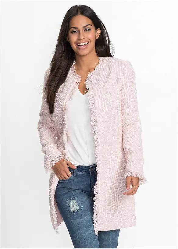 Blazer long en maille bouclée, bonprix