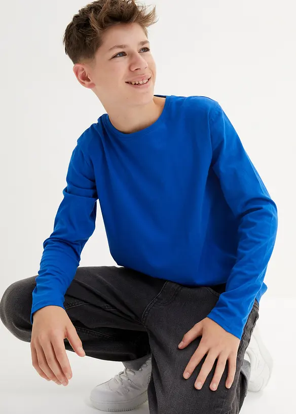 Lot de 3 T-shirts manches longues coton, bonprix