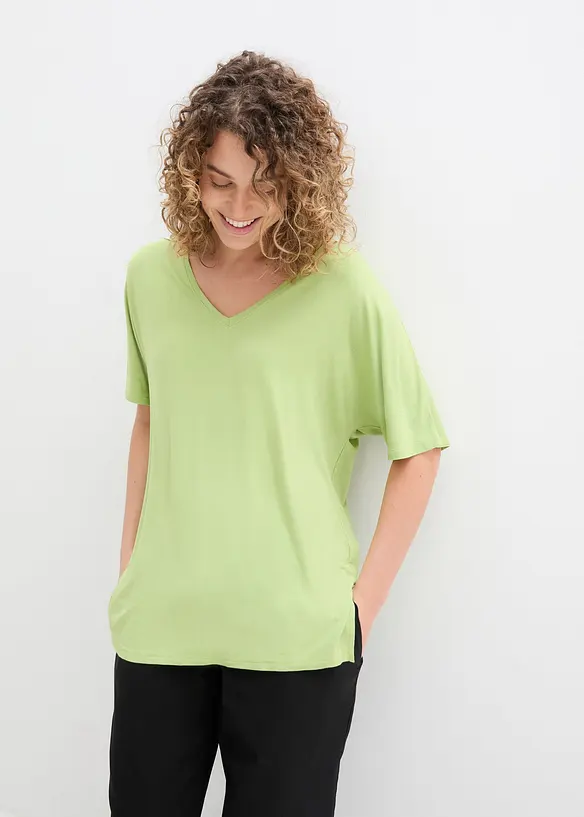 T-shirt long en viscose extensible, bonprix