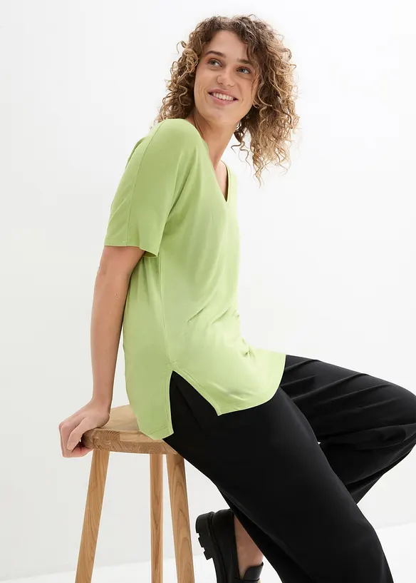 T-shirt long en viscose extensible, bonprix