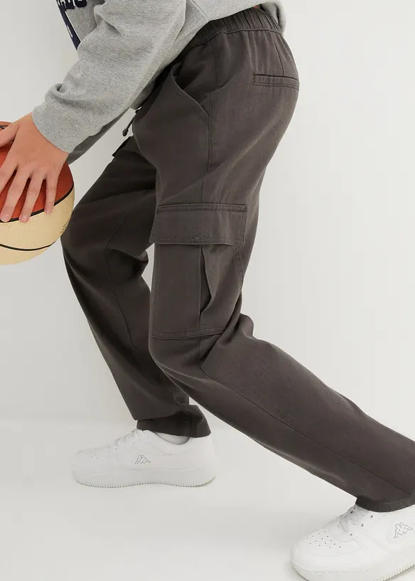 Pantalon cargo 100% coton, coupe droite et loose, bonprix