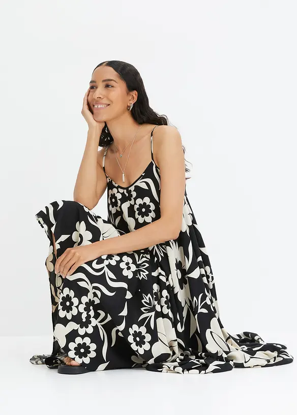 Robe ample à bretelles en viscose fluide, bonprix