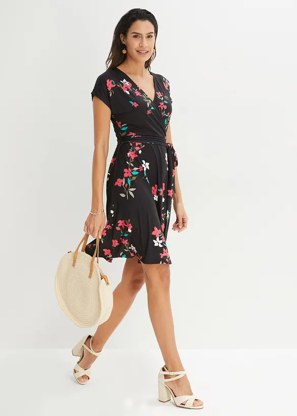 Robe en jersey style portefeuille, bonprix